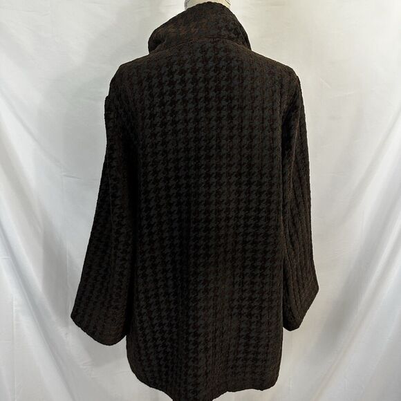 Habitat Brown Houndstooth Swing Jacket size Large Womens - Picture 5 of 8